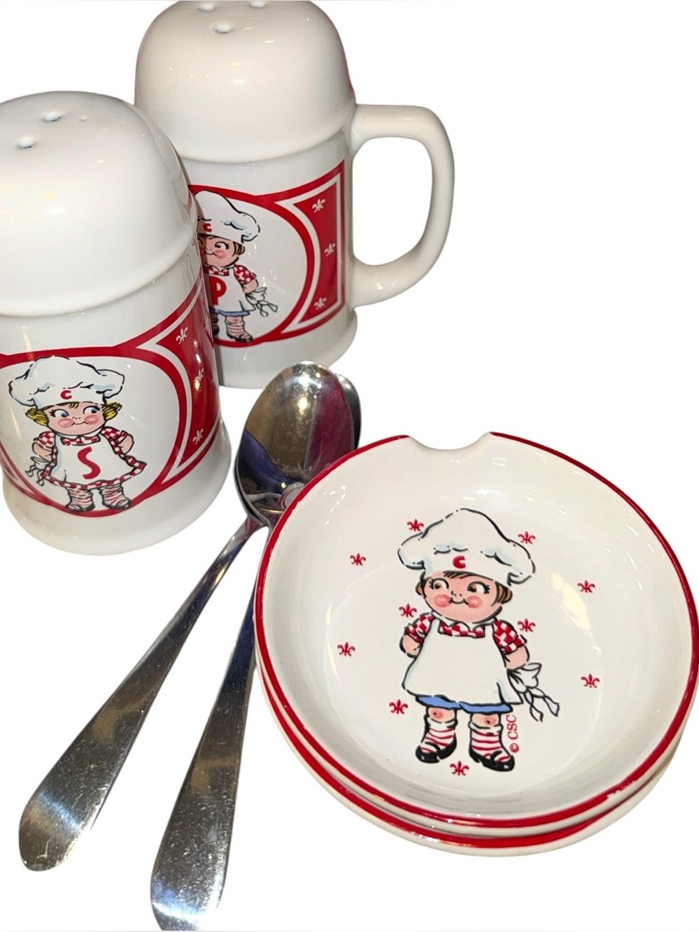 CAMPBELL Soup Kids Vintage 4pc Salt & Pepper Shaker Set - Picture 7 of 7